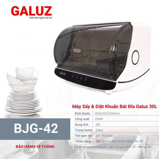 Máy sấy và diệt khuẩn UV bát đĩa Galuz model BJG-42 (dung tích 30L)