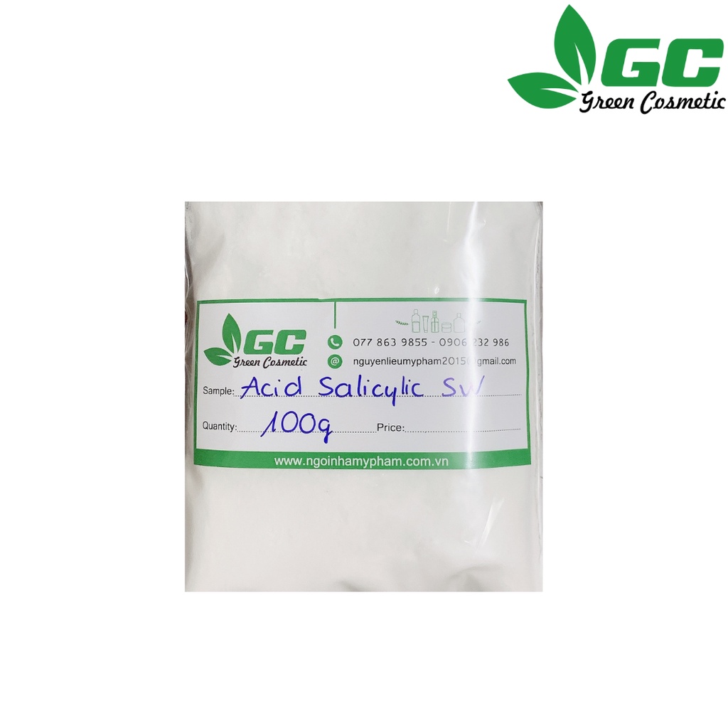BHA - Salicylic Acid Tan Nước - Chất tẩy tế bào chết - Nguyên liệu mỹ phẩm 50G/100G