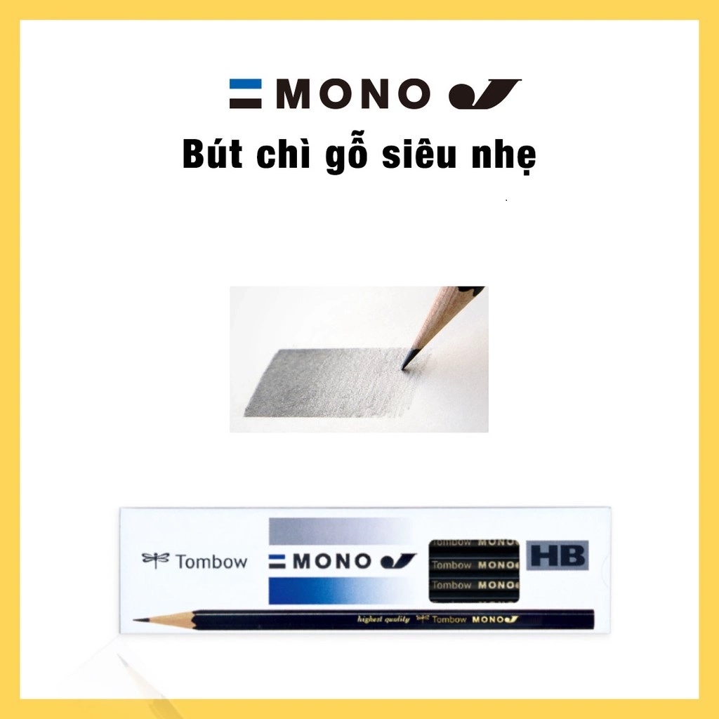 🔹 Chì Phác Thảo Tombow Mono J, Bút Chì Gỗ Tombow Mono J