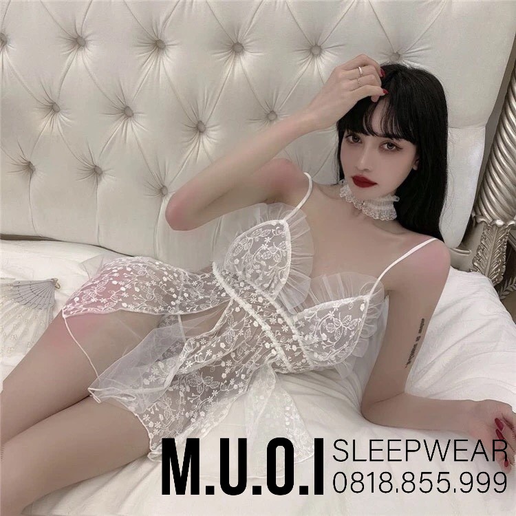 [FREESHIP] Váy ngủ sexy Quảng Châu - Sx 40- Váy ngủ ren sexy thêu hoa QUẢNG CHÂU cao cấp - hàng có sẵn (video+ảnh thật)