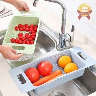 Rổ Gác Bồn Rửa Bát Gấp Gọn Đa Năng Lúa Mạch Tiện Dụng