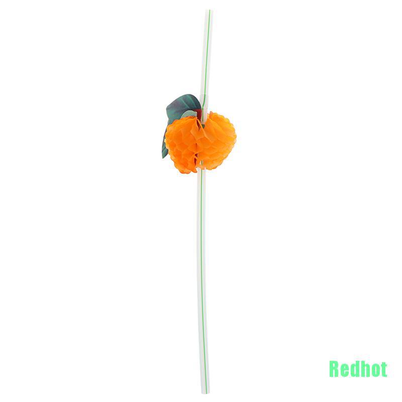 Set 50 ống hút trái cây 3D trang trí cocktail