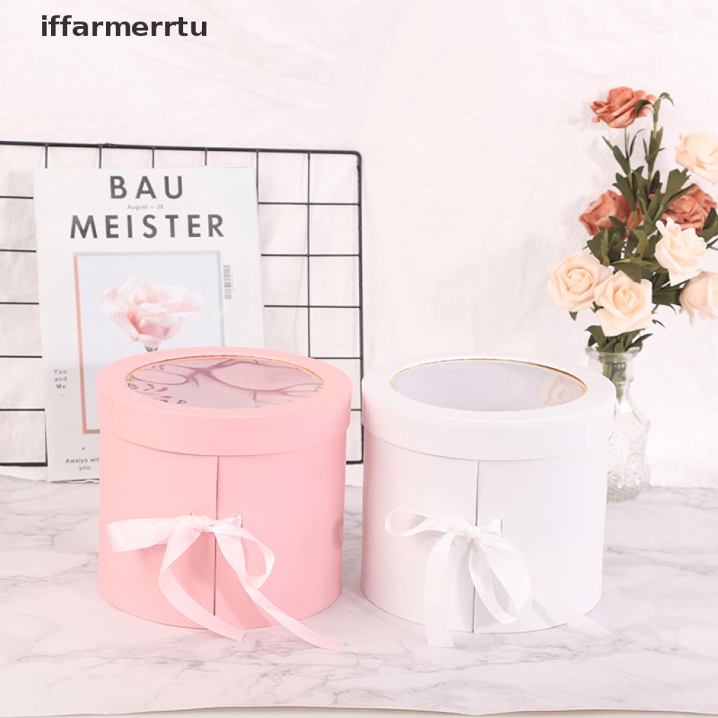 {iffarmerrtu} Double Layers Round Rotating Box Gift Box Flower Box Packing Box DIY Decor hye