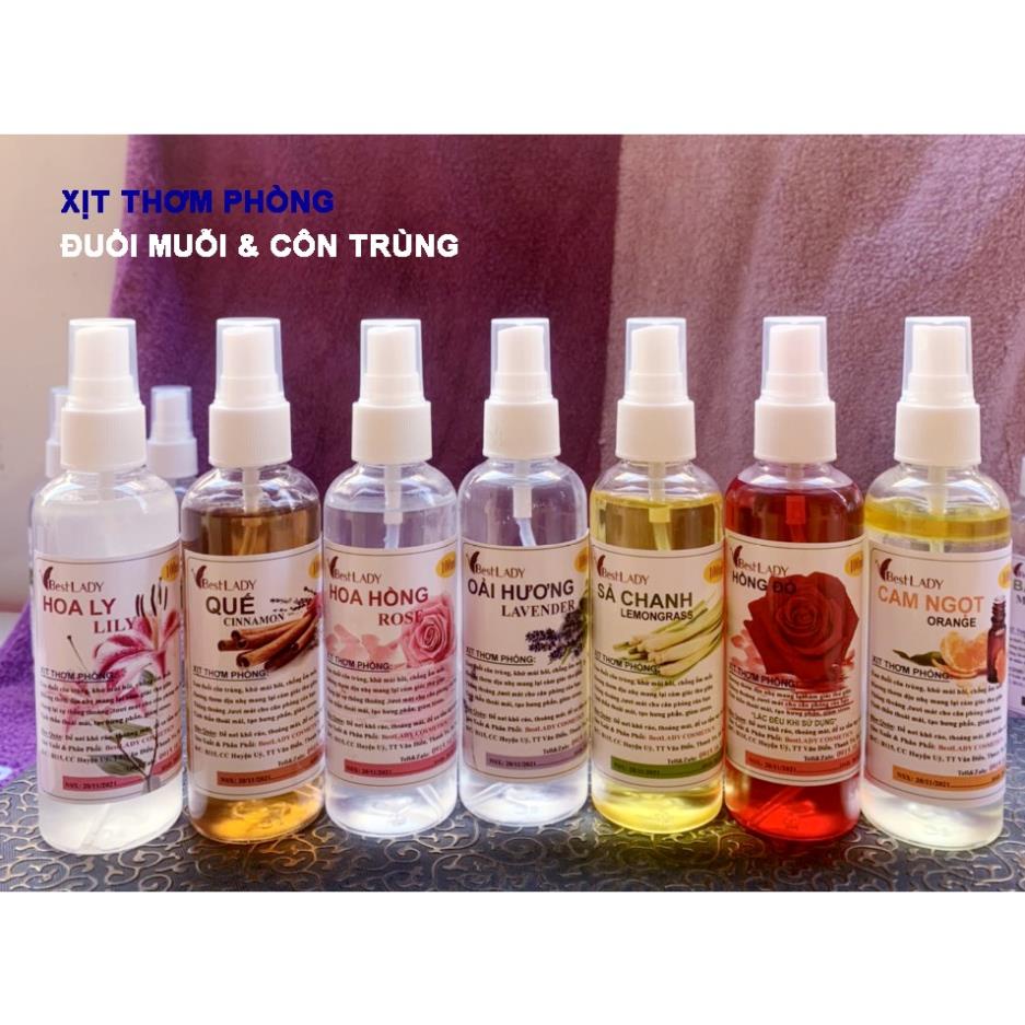 Nước hoa xịt  phòng cao cấp BestLADY : Hương CoCo Chanel ,Enchanteur, Hồng,Ly, Lavender, Hoa Nhài, Sả Chanh, Quế.,