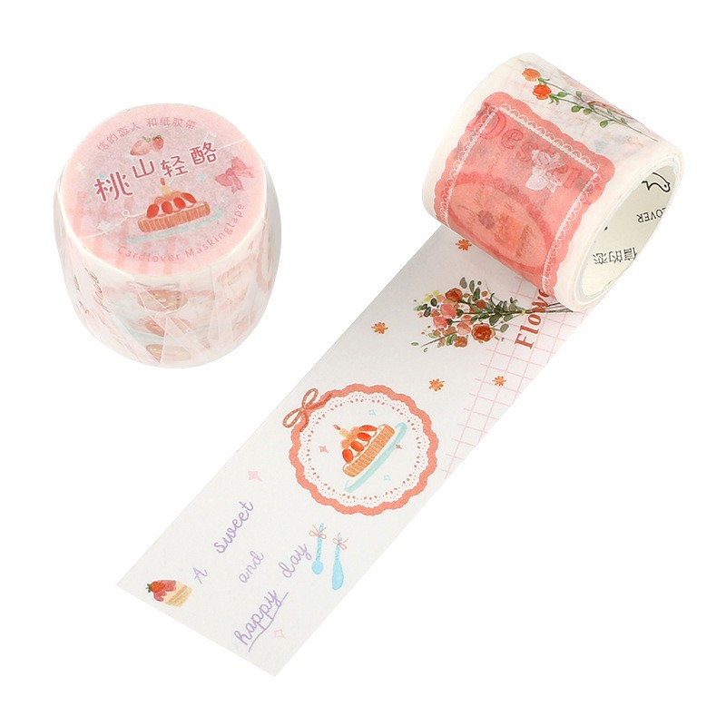 Washi tape trang trí sổ còng, sổ Bullet Journal │ Hình trái cây, bánh │ 1 cuộn 30mmx3m │ Xem thêm ở phần MÔ TẢ SẢN PHẨM