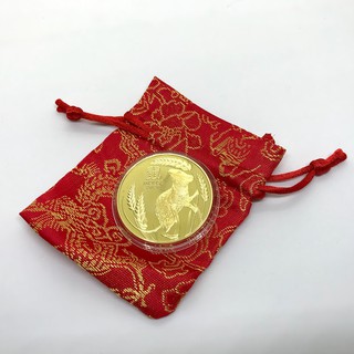 Đồng Xu Con Chuột Mạ Kim Loại Vàng Úc 2020 - Tặng kèm Túi Gấm đựng xu Mừng Năm Canh Tý 2020 - TMT Collection - MS 269