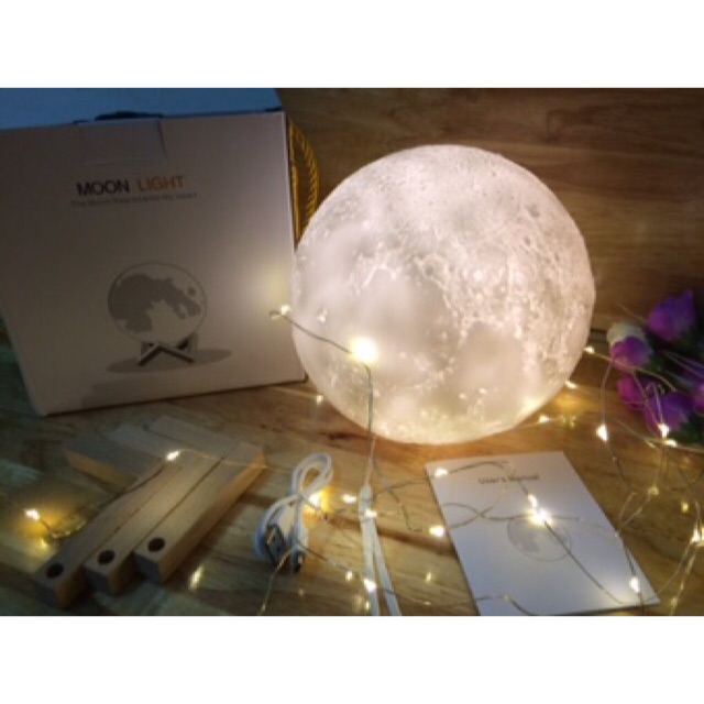 COMBO Đèn ngủ mặt trăng 15cm và gà con