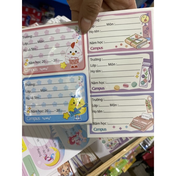 Tập 12 cái nhãn vở campus
