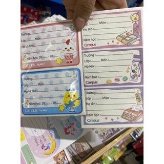 Tập 12 cái nhãn vở campus