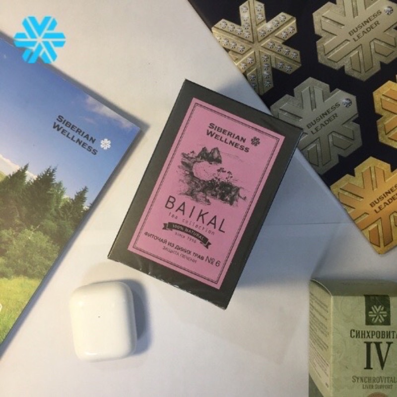 Mát gan giải độc, trà giải độc gan Baikal tea collection Herbal tea №6 Trà siberian, Hộp 30 túi lọc