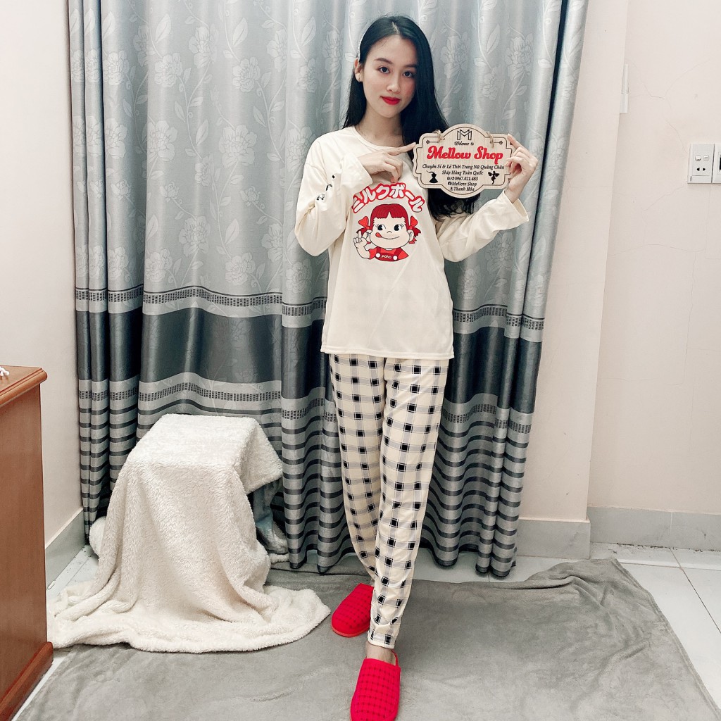 Bộ đồ ngủ, đồ ngủ nữ dài tay pijama freesize cotton hàng Quảng Châu siêu đẹp (ẢNH/VIDEO THẬT) | BigBuy360 - bigbuy360.vn