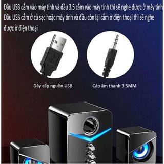Loa vi tính để bàn MC D221 SUPER BASS cực đã, có LED, dòng loa máy tính cao cấp cho laptop, pc, điện thoại