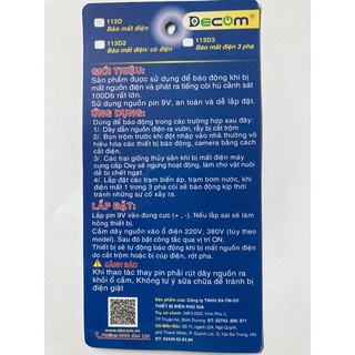 Báo động mất điện 3 pha
