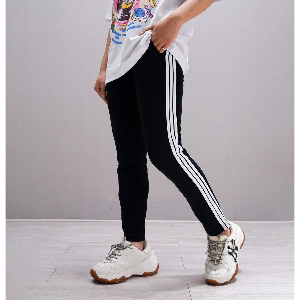 Quần JOGGER 3 SỌC SUÔNG thể thao unisex N7 nam nữ ống bó basic pants phong cách Hàn Quốc  Ulzzang