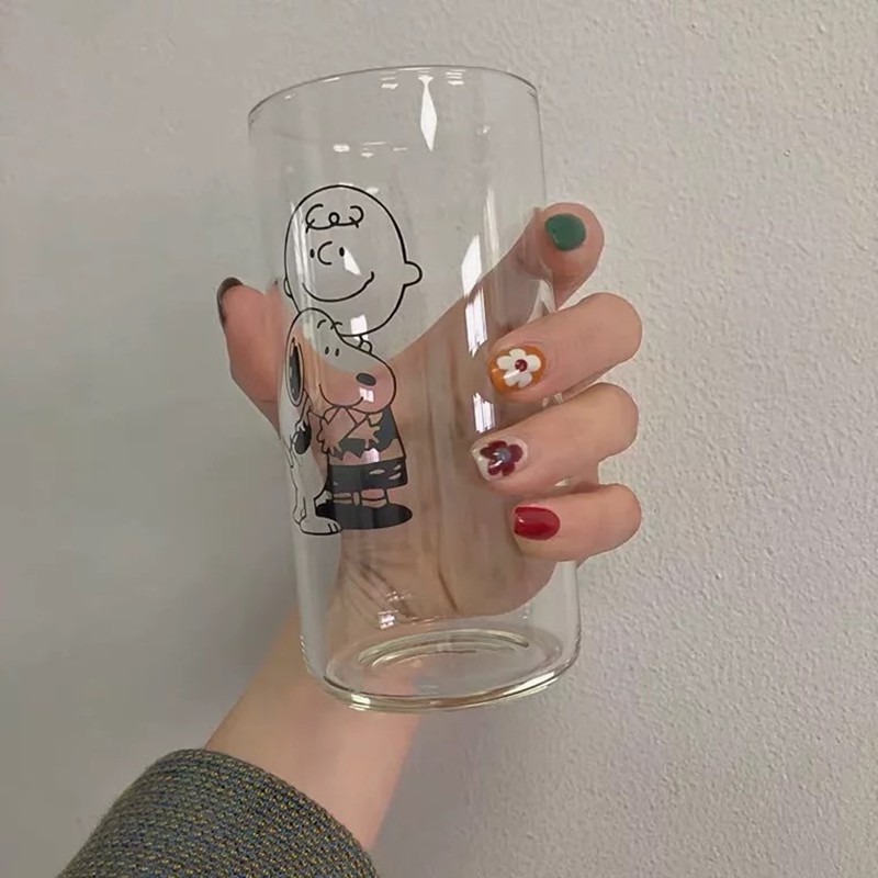 Ly Thủy Tinh Uống Nước Kèm Ống Hút Họa Tiết Hoạt Hình Dễ Thương | BigBuy360 - bigbuy360.vn