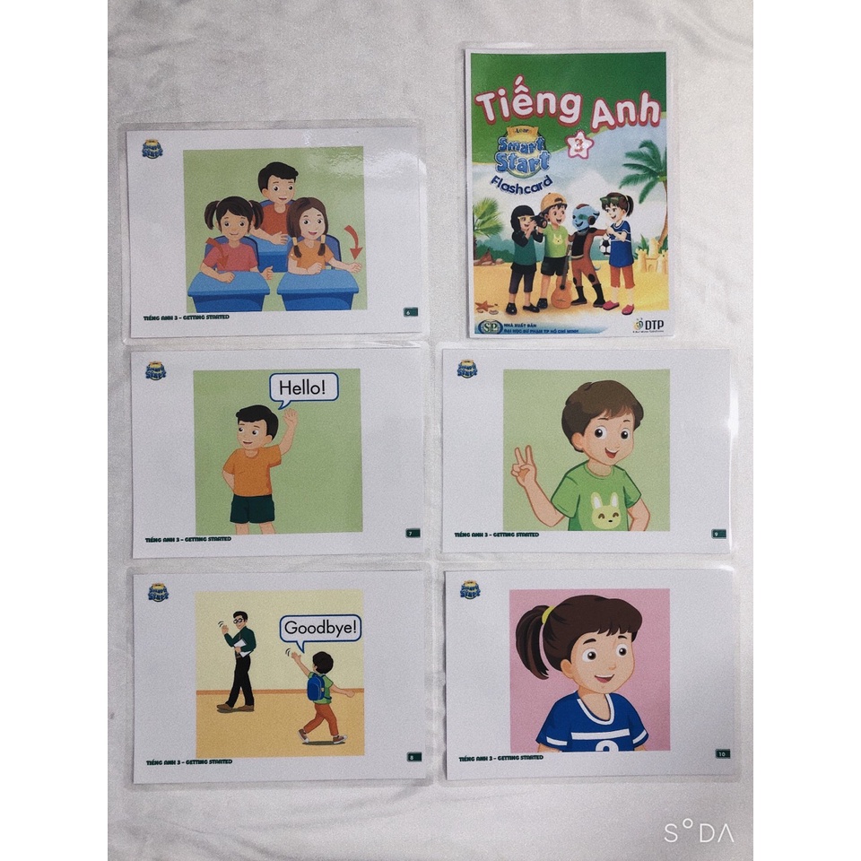 Flashcard Tiếng Anh VPPT&amp;T Lớp 3 - Smart Start 3 mới nhất bộ giáo dục - ép plastics siêu đẹp Trọn Bộ 210 Thẻ FLC0210