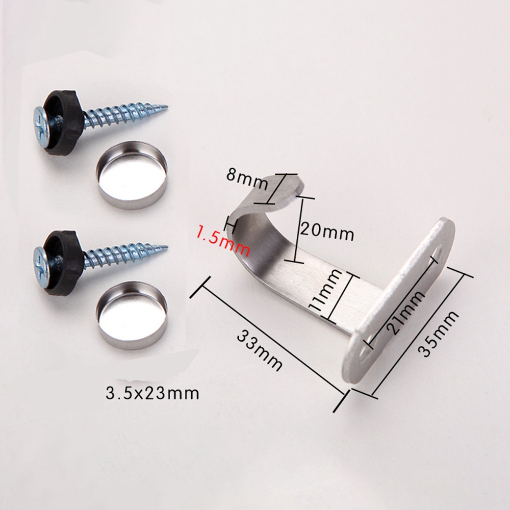 Set 2 / 10 Móc Treo Đồ Gắn Tường Hình Chữ J Bằng Thép Không Gỉ Tiện Dụng