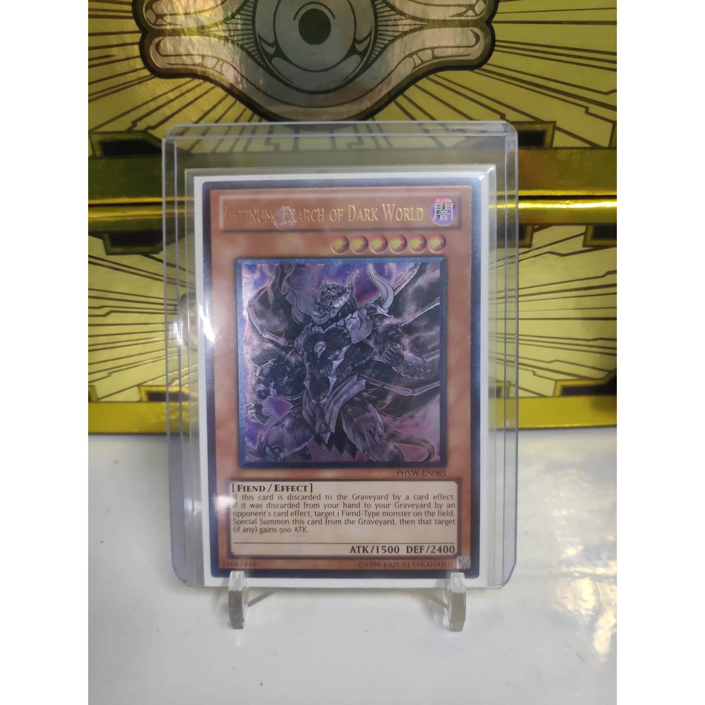 [ Dưa Hấu Yugioh ] Lá bài thẻ bài Latinum, Exarch of Dark World - Ultimate Rare Unlimited - Tặng bọc bài nhựa bảo quản
