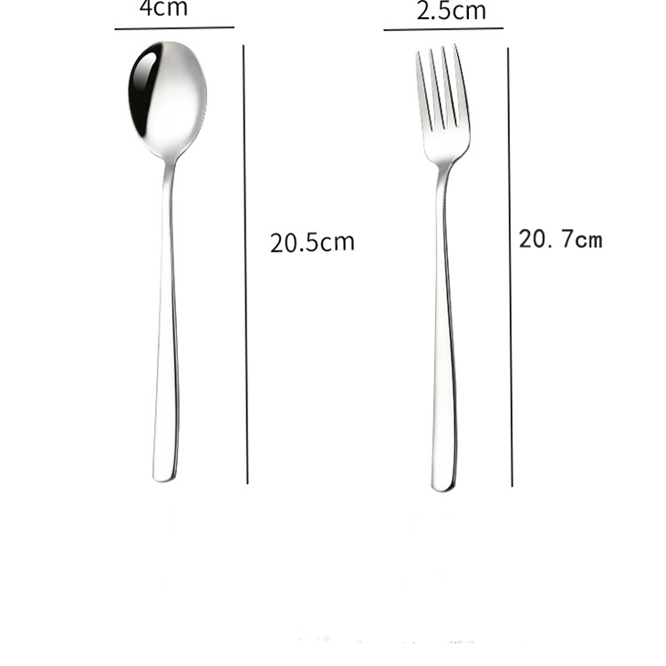Muỗng hoặc nĩa thép không gỉ với tay cầm dài tiện lợi tùy chọn