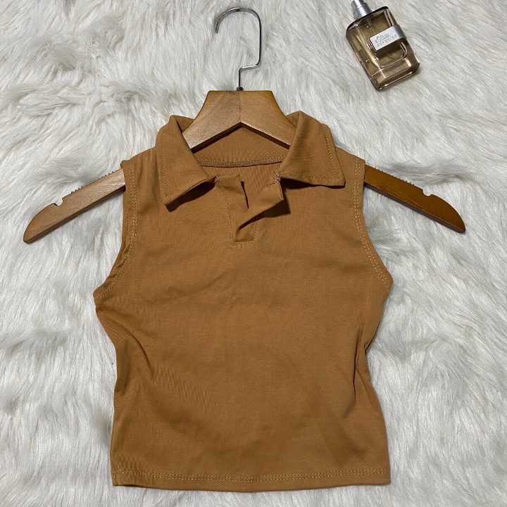 [Mã FASHIONT4WA2 giảm 10K đơn 50K] Áo Ba Lỗ Croptop Chất Porip Cổ Bẻ Thời Trang Siêu Xinh (hàng có sẵn) | BigBuy360 - bigbuy360.vn