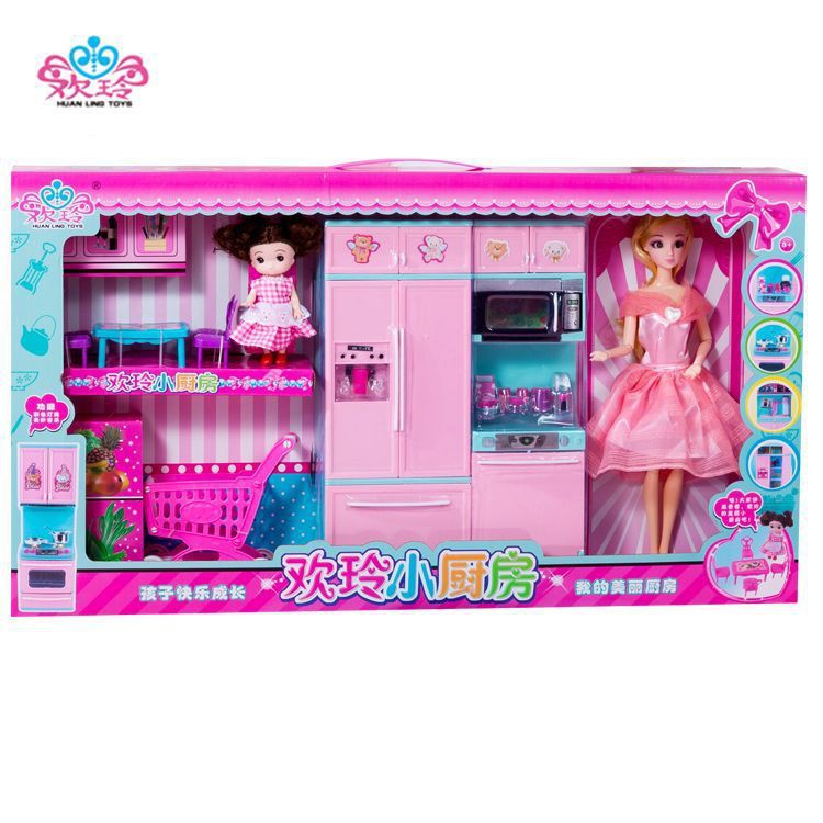 Đồ chơi giáo dục▪Đồ chơi nấu ăn búp bê barbie bộ nhà bếp mô phỏng dùng cô gái