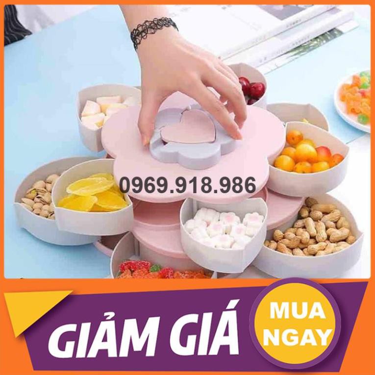 🎈 Hộp Đựng Bánh Kẹo Mứt Tết Xoay Tròn Nở Hoa 5 Cánh 2 Tầng Đẹp Cao Cấp Giá Gốc Sỉ Rẻ 💙 Tổng Kho Gia Dụng An Giang 💙