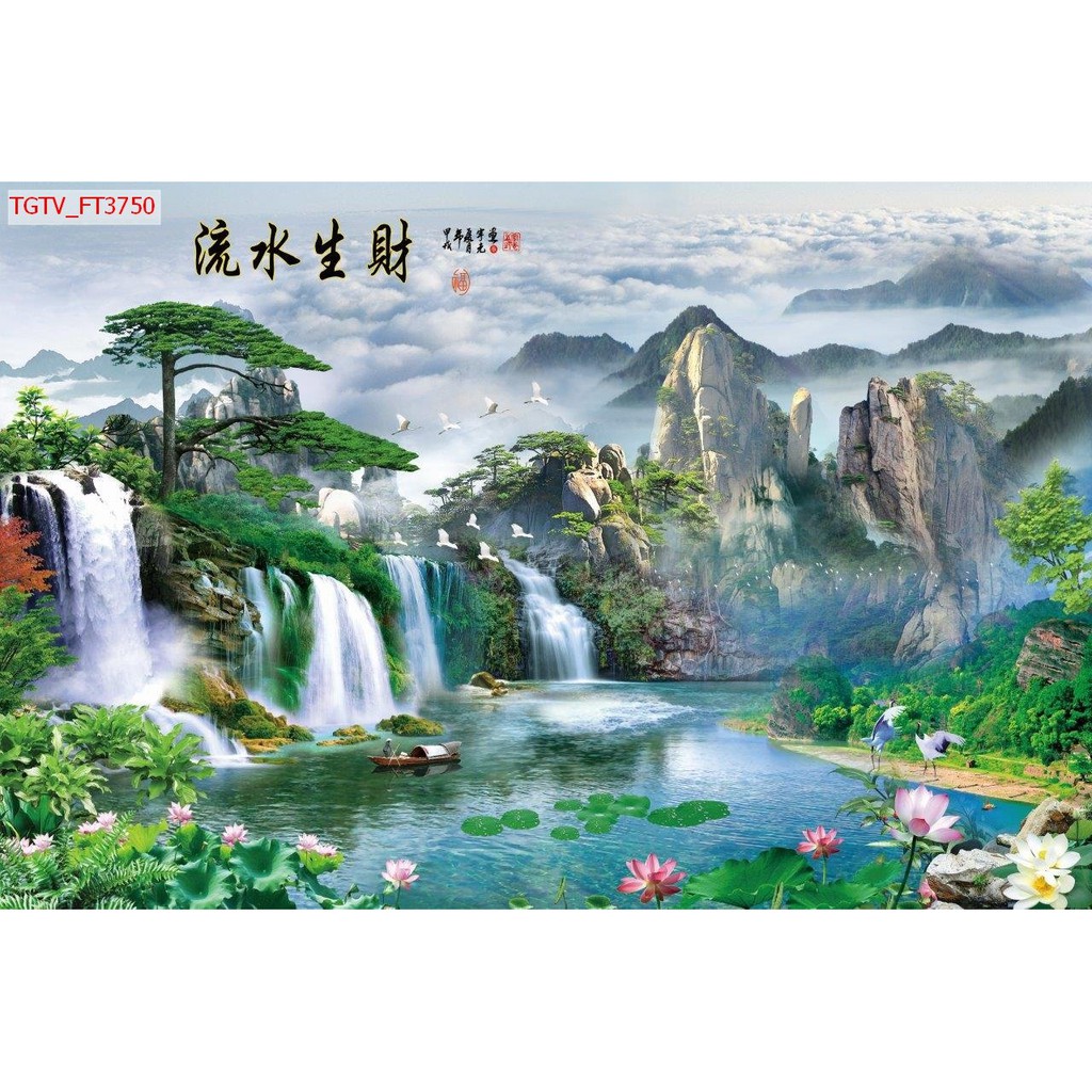 Tranh 3D tuyệt đẹp,  giá rẻ, trang trí phòng khách,phòng làm việc,tranh dán tường 3d có keo sẵn