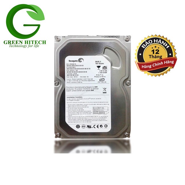 Ổ cứng máy tính HDD 160G Seagate – Sata Mỏng - Chính hãng BH 12 tháng - 1 đổi 1