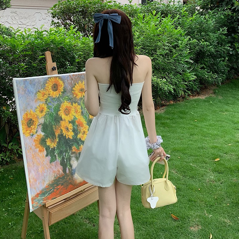 Áo liền quần Xiaozhainv ống rộng hở vai quyến rũ cho nữ