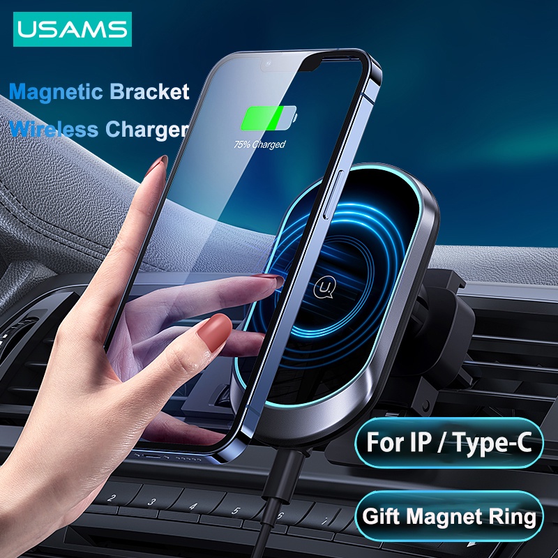 Đế sạc điện thoại không dây USAMS 15W gắn xe hơi tiện lợi