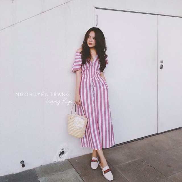 Váy maxi kẻ