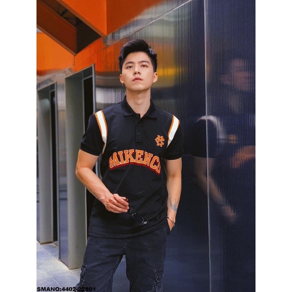 Áo Polo Mikenco Cotton Gai Dập Chữ Vạch Vai Logo Cực Sang