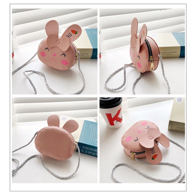 Túi đeo chéo LUCKYCANDY cỡ nhỏ họa tiết động vật hoạt hình đáng yêu phong cách Hàn Quốc dành cho bé