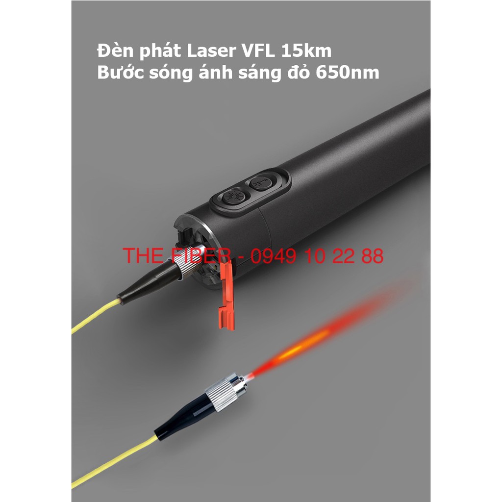 Bút Dò Lỗi Sợi Quang VFL 15KM + Đèn LED + Pin Sạc BML-20Li-15