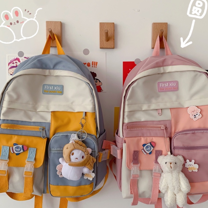 Balo Ulzzang Dễ Thương, Balo Đi Học, Balo Nam Nữ, Balo Thời Trang phối màu BL118