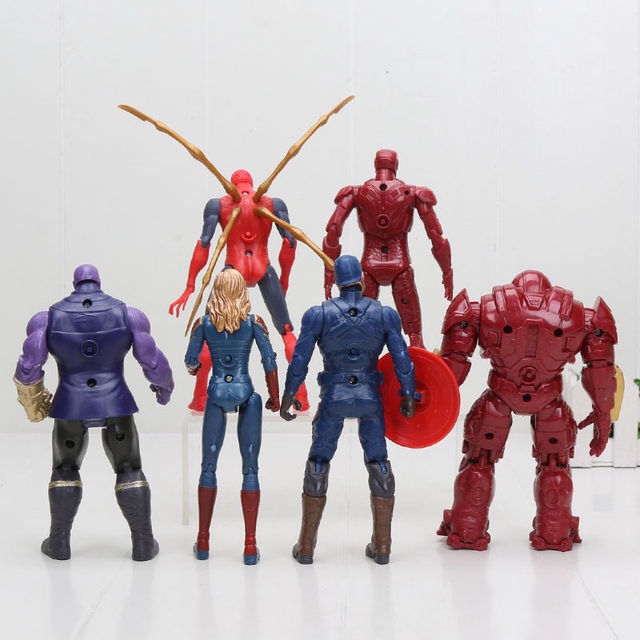 Set 6 Mô Hình Siêu Anh Hùng Avengers Hulkbuster + Thanos + Spiderman + Ironman + Captain Marvel + America ✨✨