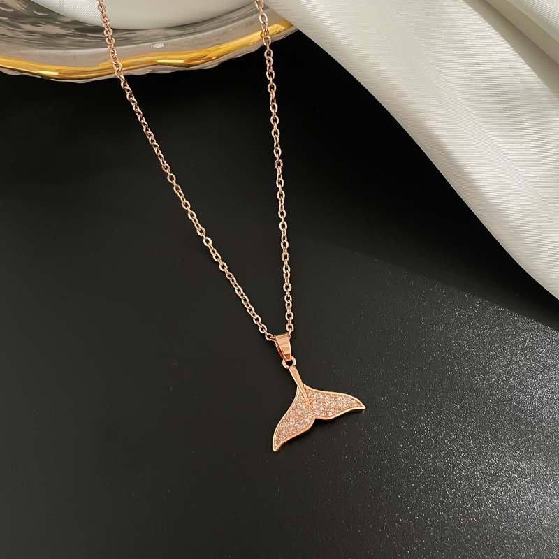 Simple And Fashionable In Temperament Necklace Clavicle Chain Necklace Mermaid Full Tail Diamond Fish Tail Necklace