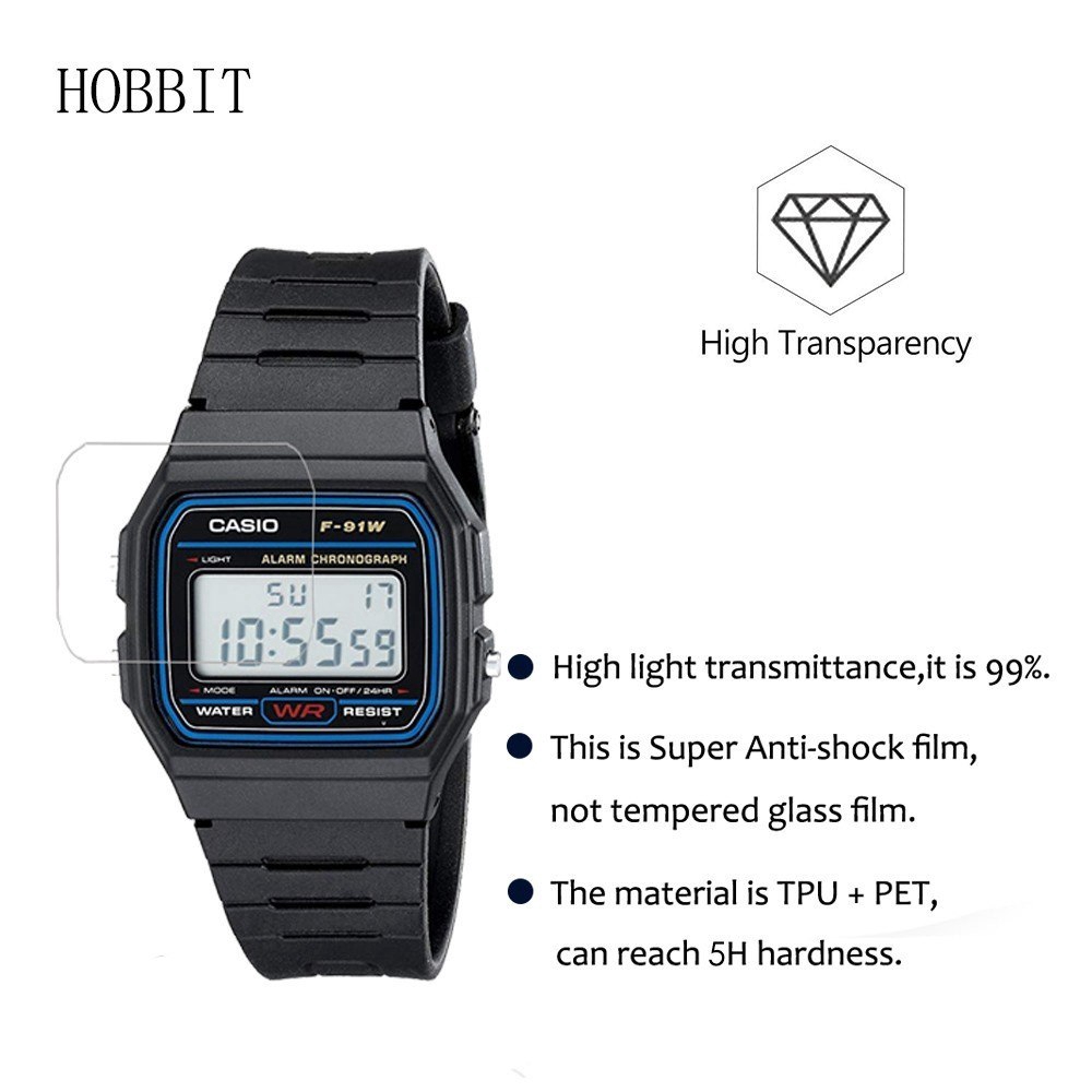 3 Cái Cho Đồng Hồ Casio Nam F91WM F-91WM Phim Bảo Vệ LCD