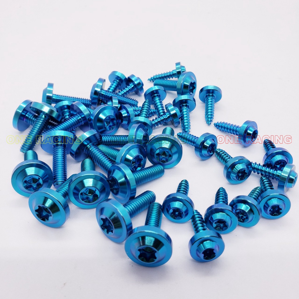 Full ốc titan sirius exciter winner wave sonic satria jupiter dàn áo xe máy, dòng ốc gr5 cao cấp, màu lục bảo