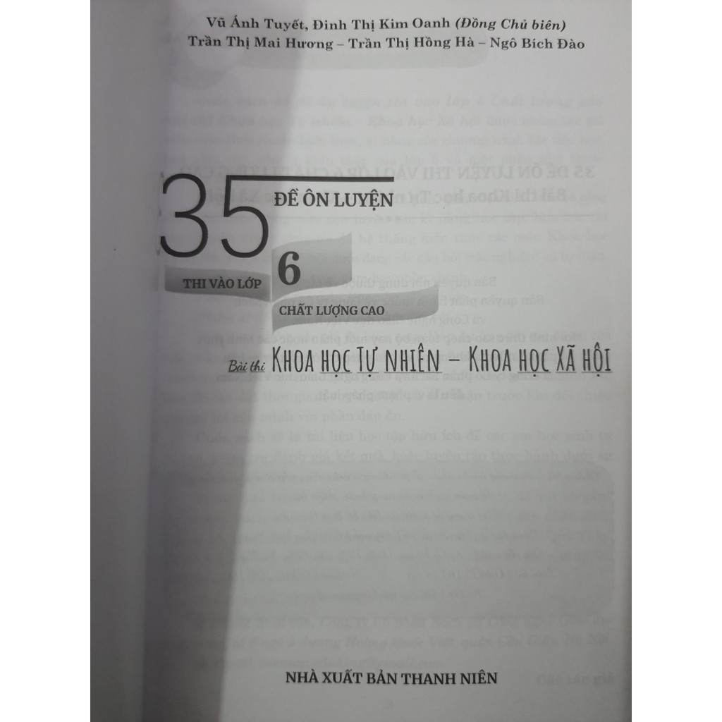 Sách - 35 Đề ôn luyện thi vào lớp 6 chất lượng cao bài thị Khoa học tự nhiên, Khoa học xã hội | BigBuy360 - bigbuy360.vn