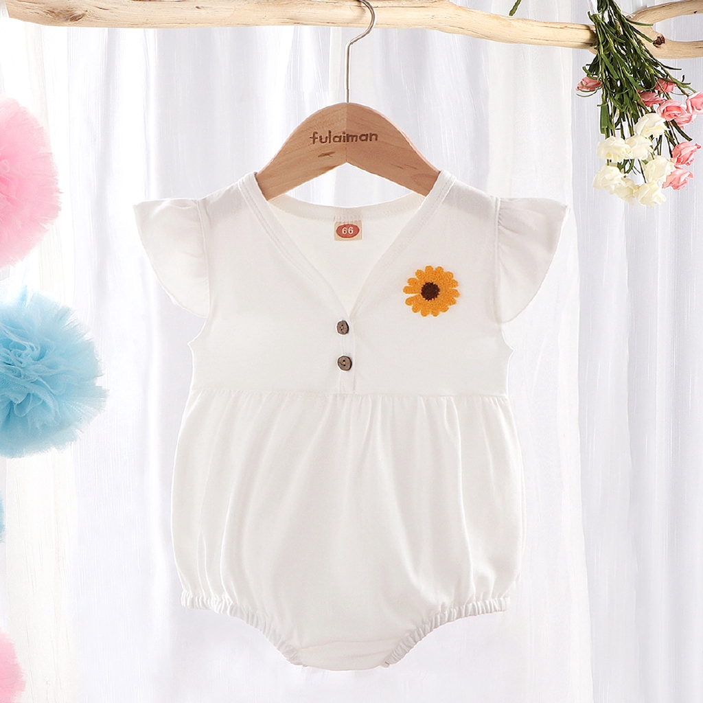 Áo Liền Quần 100% Cotton Mềm Mại Cho Bé (4 Màu)