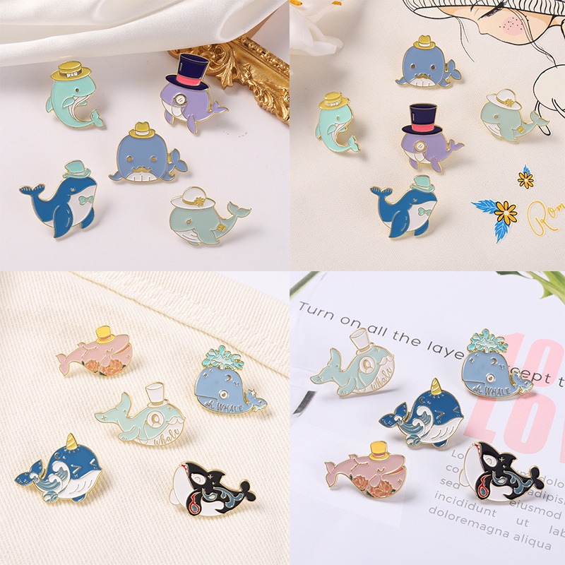 Ghim Cài Áo Hình Cá Heo Hoạt Hình Đáng Yêu