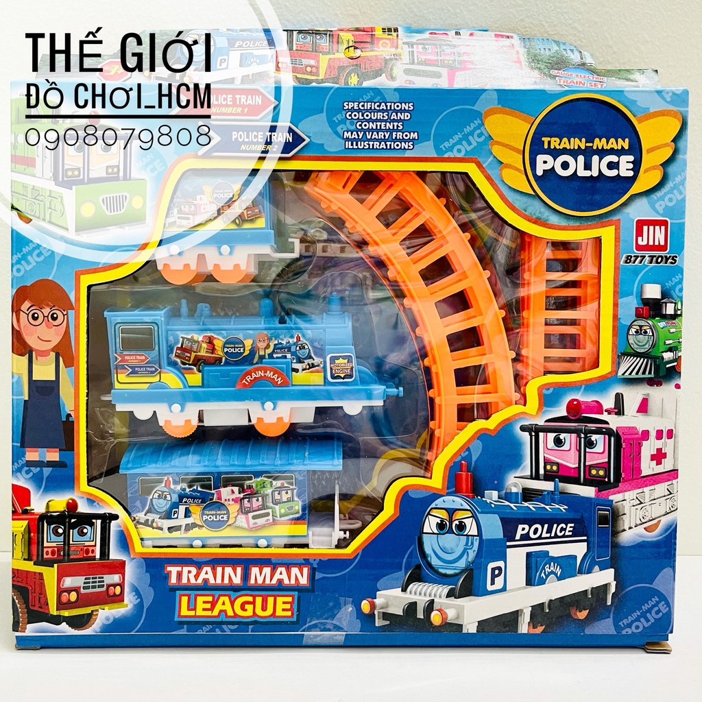 [NHIỀU MẪU] Hộp đồ chơi đường ray xe lửa tàu hỏa Thomas/Police/Spider Man dành cho bé yêu