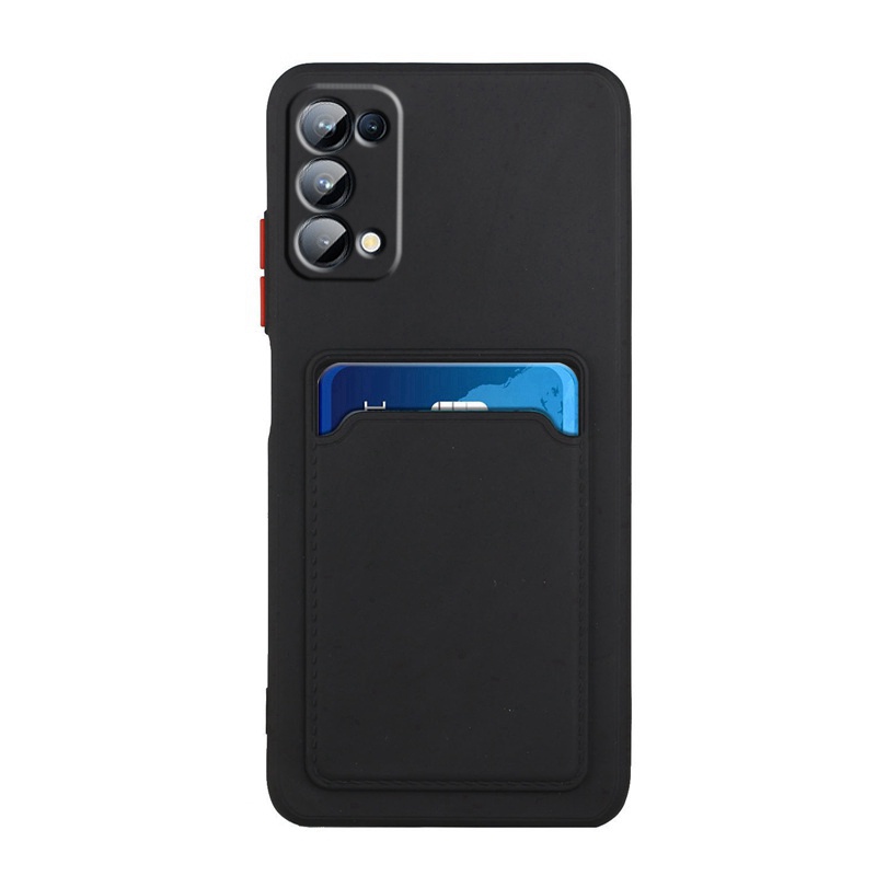Ốp Điện Thoại Silicone Mềm Chất Lượng Cao Có Ngăn Đựng Thẻ Và Giá Đỡ Cho OPPO Reno 5 Pro Reno5 K 5K Find X3 Lite
