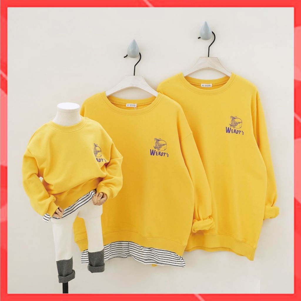 Áo Hoodie Gia Đình Familylove - Áo Hoodie Logo Cô Gái Wendy Dễ Thương Chất Liệu Nỉ Da Cá Cao Cấp