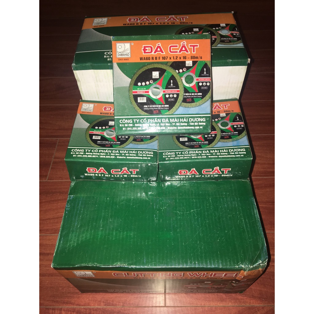 Đá cắt sắt Hải Dương xanh hộp 25 viên phi 100