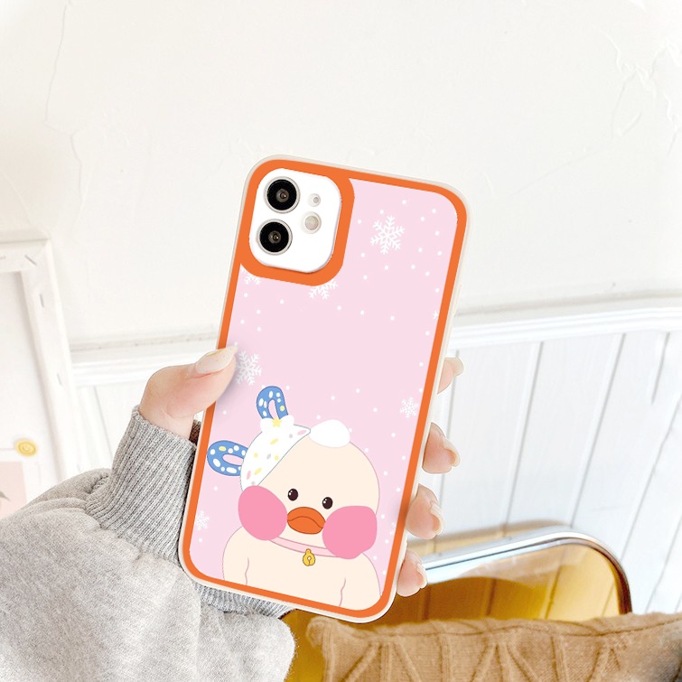 Ốp iphone - Ốp lưng iphone cạnh vuông viền camera Vịt mỏ phù dành cho ip 6 đến 14promax - ng148