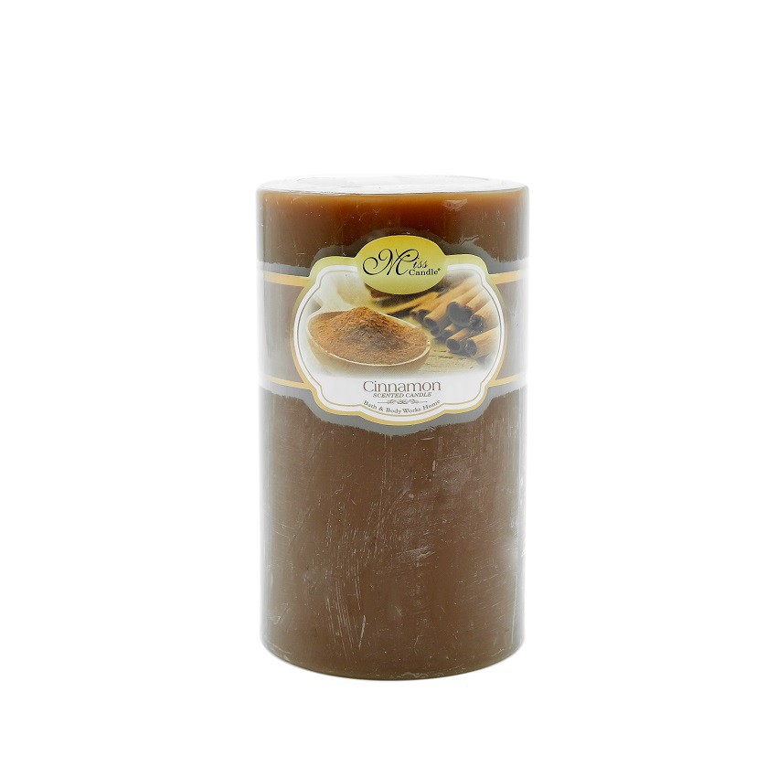 Khay 6 nến thơm trụ tròn D5H8 Miss Candle NQM0819 5 x 8 cm (Nâu đậm, hương mocha)