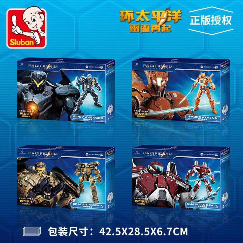 Xếp Hình Mô hình anh hùng mech Sluban 0726 Pacific Rim uprising Gipsy Avenger Saber athena Bracer phoenix Guardian Bravo