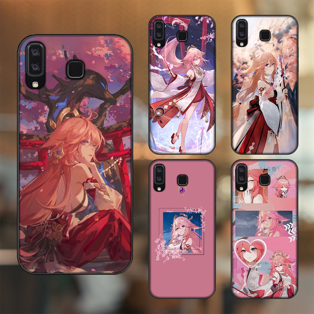 Ốp lưng Samsung A8 Star viền đen in hình Yae Miko Genshin Impact